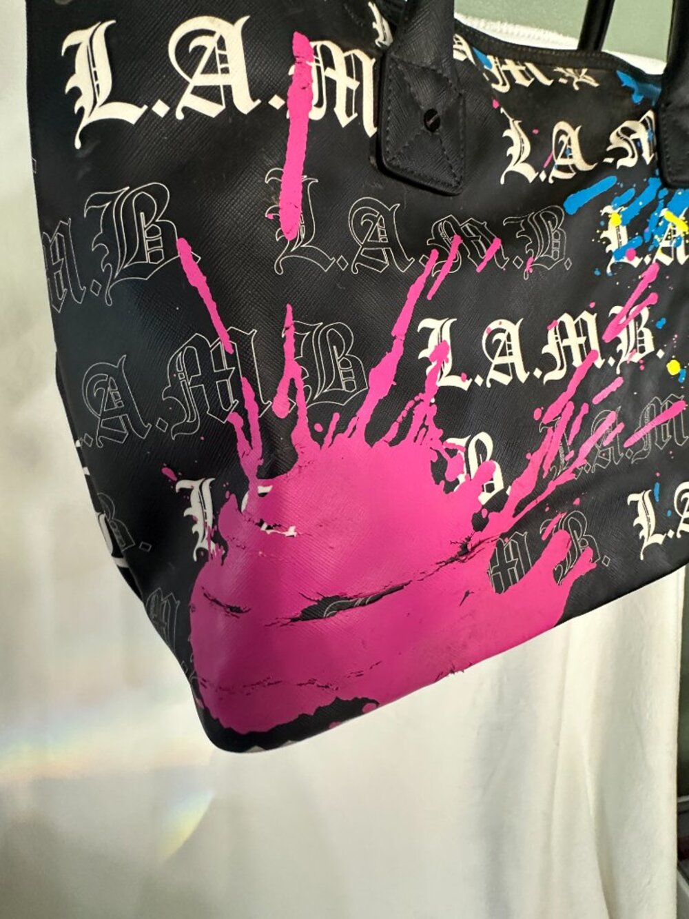 LAMB Gwen Stefani Graffiti Splatter Tote & Satchel Bundle - Picture 10 of 16
